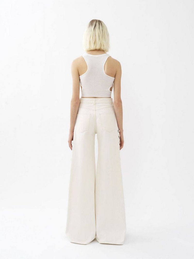 Najfatalniejszy Chloe Cropped Białe | CHE-SR13881