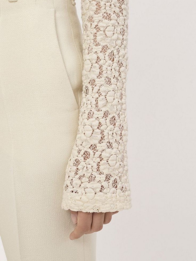 Najfatalniejszy Chloe Fitted Turtleneck Białe | CHE-SR13908
