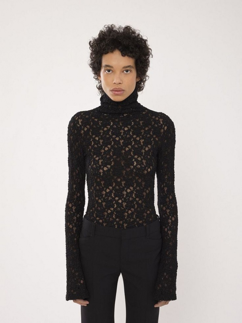 Najfatalniejszy Chloe Fitted Turtleneck Czarne | CHE-SR13911