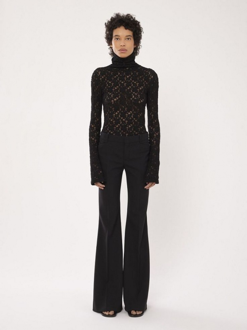 Najfatalniejszy Chloe Fitted Turtleneck Czarne | CHE-SR13911