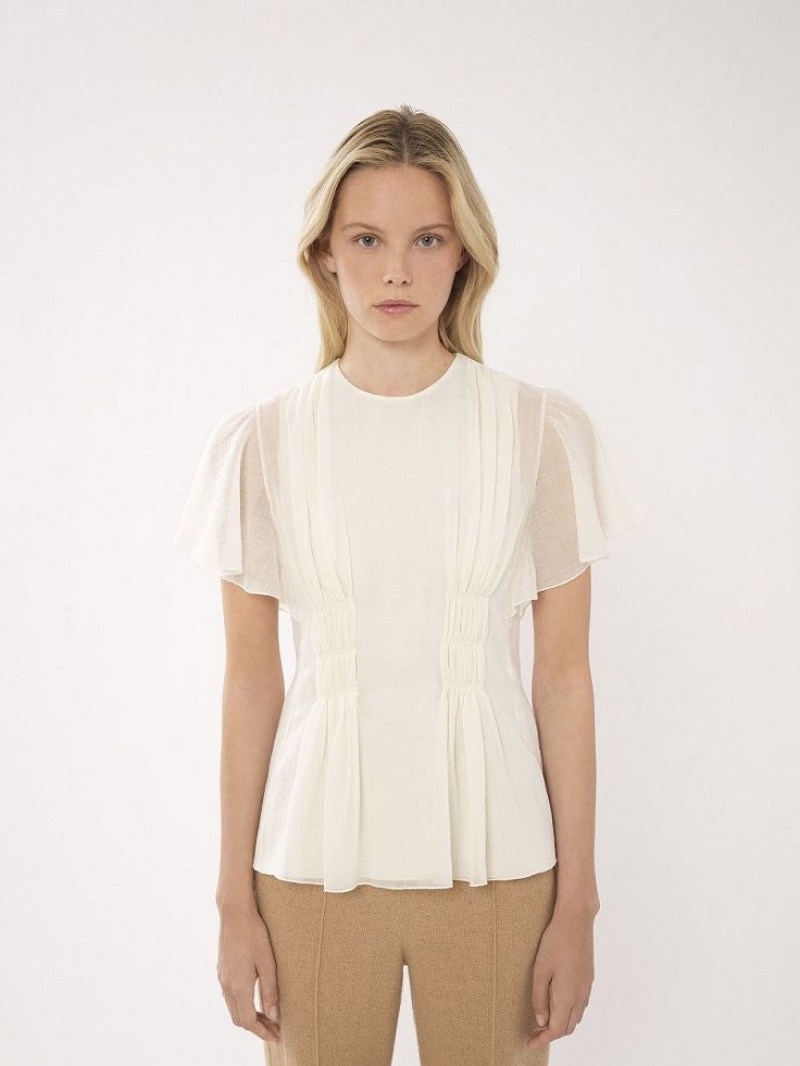 Najfatalniejszy Chloe Wing-sleeve Białe | CHE-SR13912