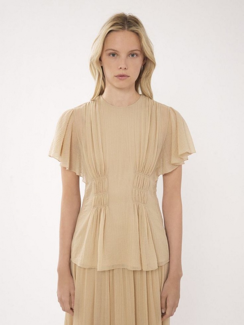 Najfatalniejszy Chloe Wing-sleeve Brązowe | CHE-SR13909