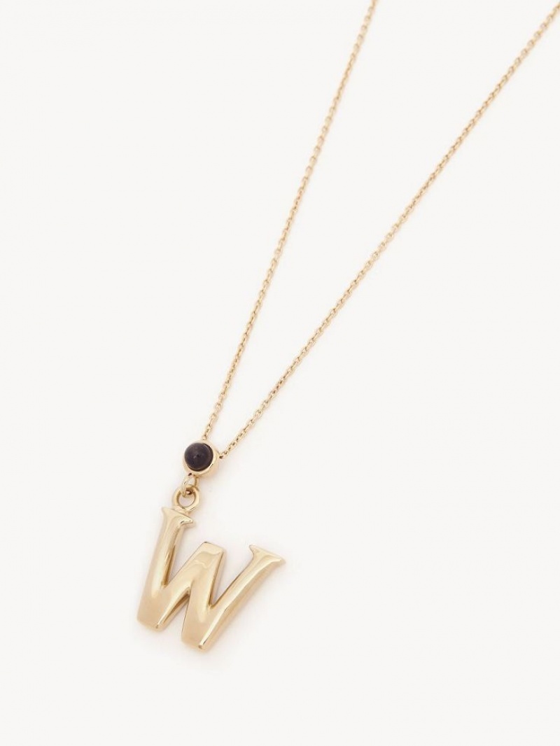 Naszyjniki Chloe Alphabet With Pendant Złote | CHE-SR14333