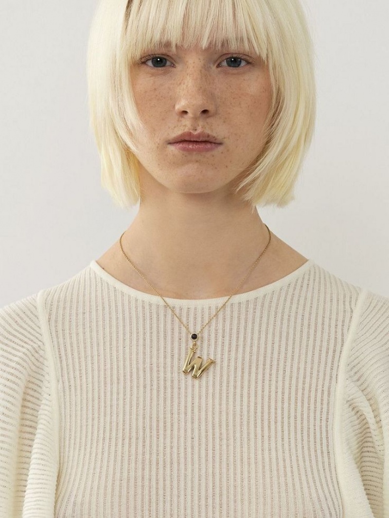 Naszyjniki Chloe Alphabet With Pendant Złote | CHE-SR14333