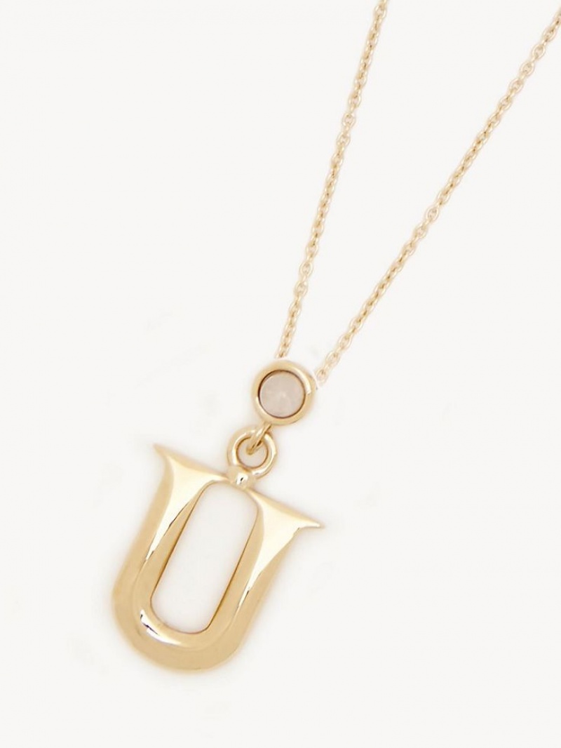 Naszyjniki Chloe Alphabet With Pendant Złote | CHE-SR14335