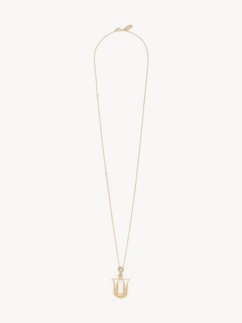 Naszyjniki Chloe Alphabet With Pendant Złote | CHE-SR14335
