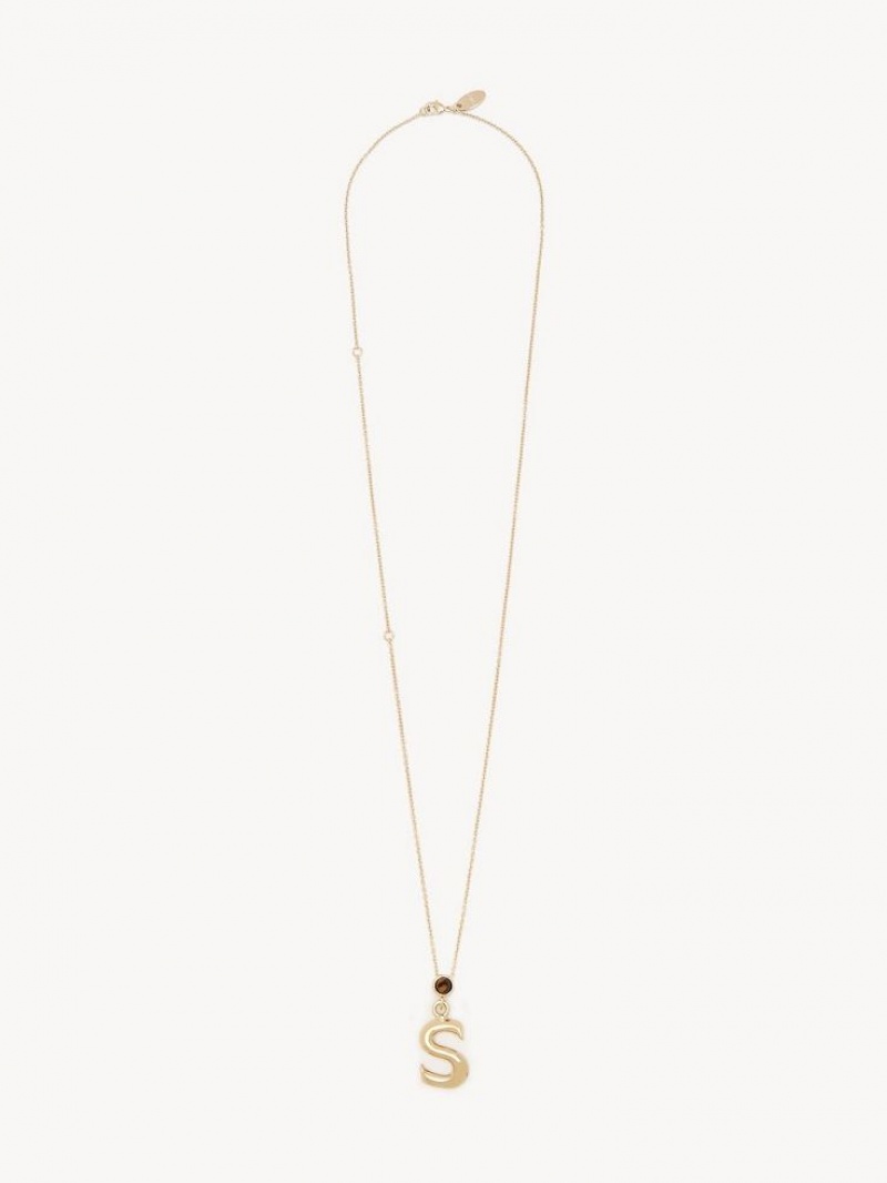 Naszyjniki Chloe Alphabet With Pendant Złote | CHE-SR14337