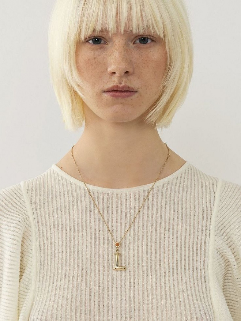 Naszyjniki Chloe Alphabet With Pendant Złote | CHE-SR14344