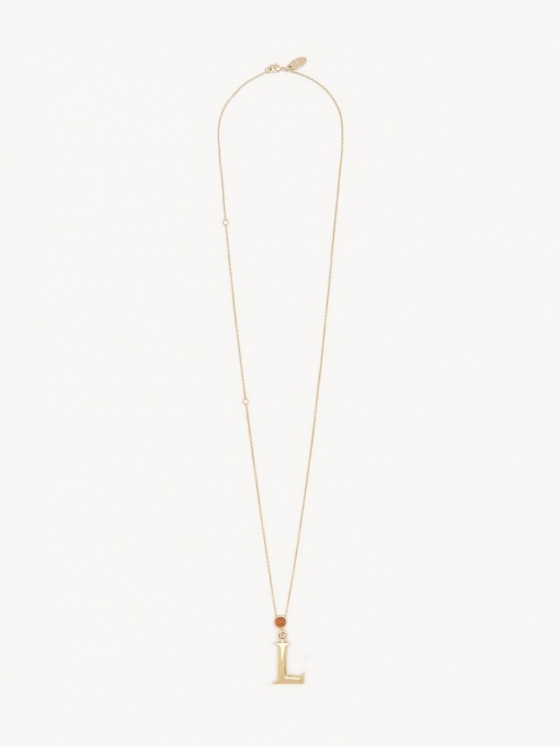 Naszyjniki Chloe Alphabet With Pendant Złote | CHE-SR14344