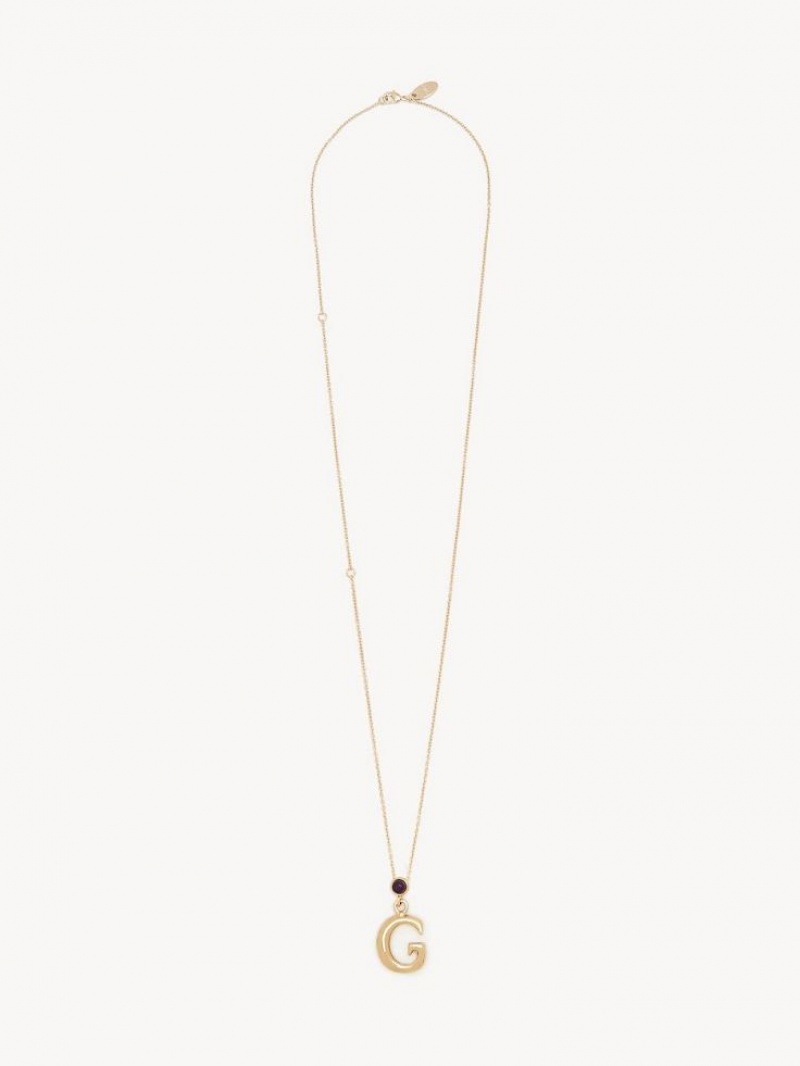 Naszyjniki Chloe Alphabet With Pendant Złote | CHE-SR14349