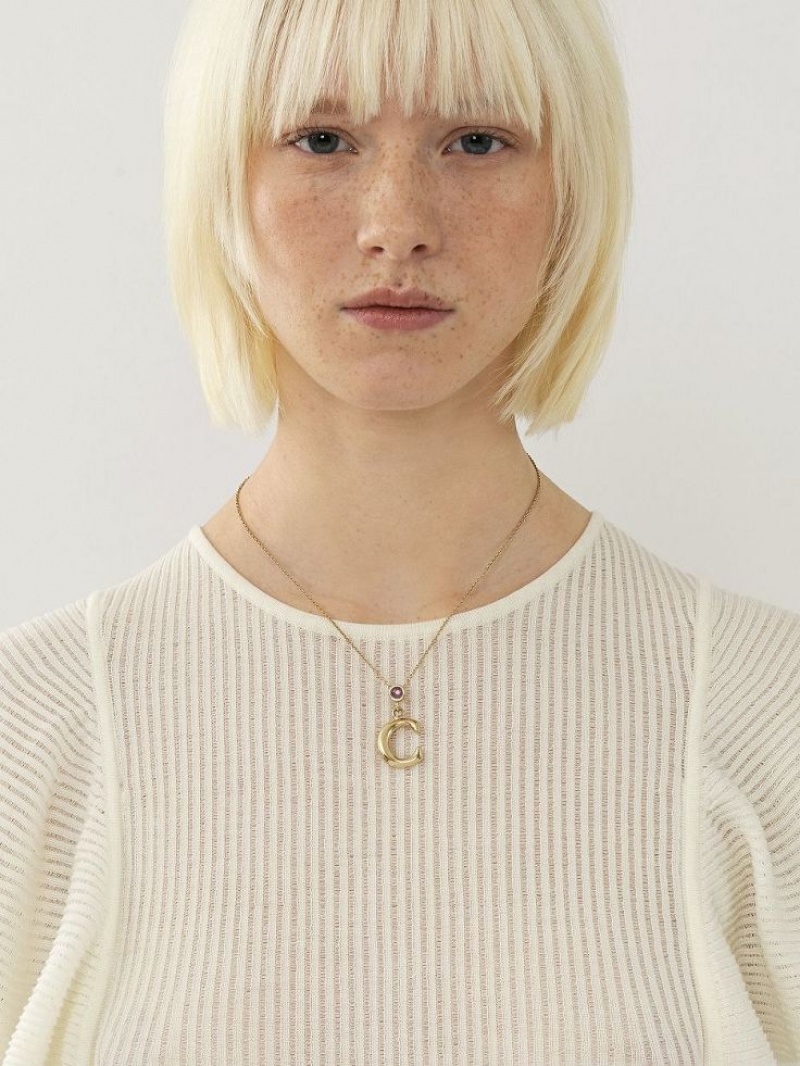 Naszyjniki Chloe Alphabet With Pendant Złote | CHE-SR14353