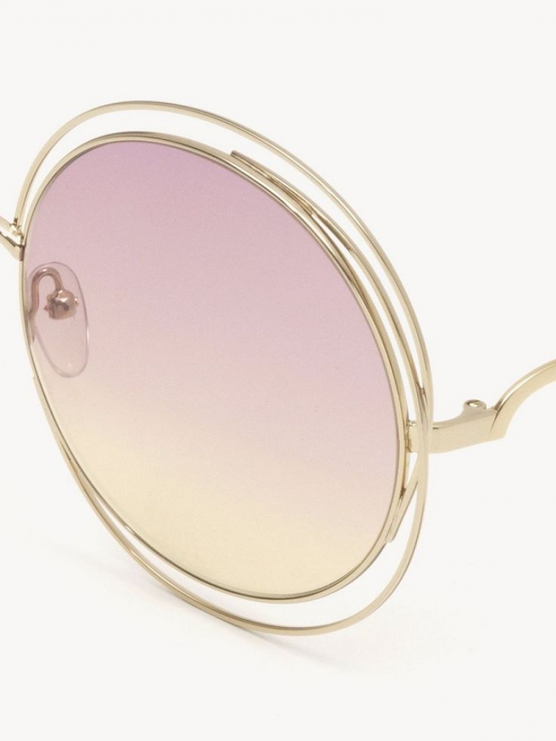 Okulary Przeciwsłoneczne Chloe Carlina Bordowe Żółte | CHE-SR14540