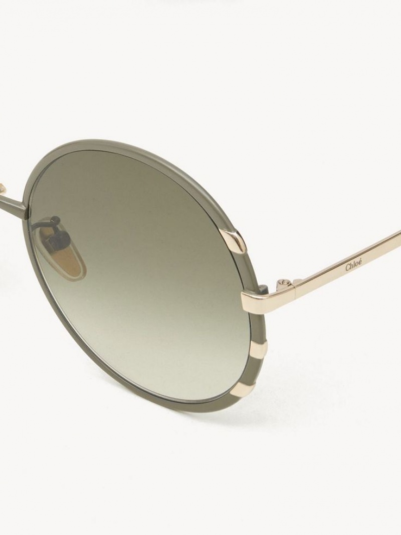Okulary Przeciwsłoneczne Chloe Celeste Złote Khaki | CHE-SR14530