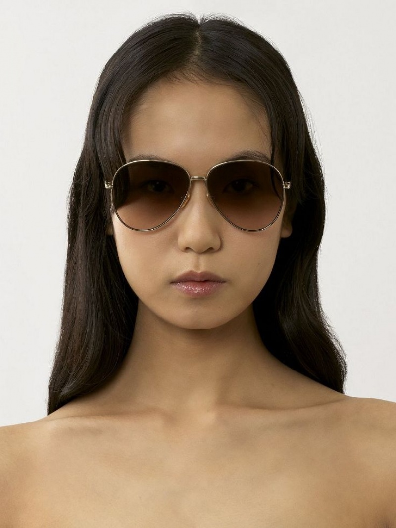 Okulary Przeciwsłoneczne Chloe Faith Złote Brązowe | CHE-SR14568