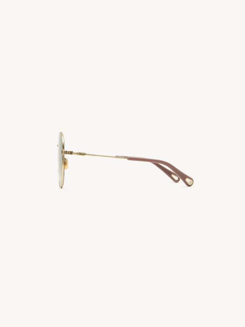Okulary Przeciwsłoneczne Chloe Faith Złote Brązowe | CHE-SR14568