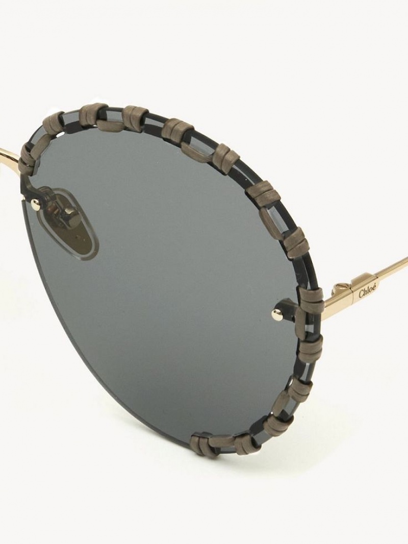 Okulary Przeciwsłoneczne Chloe Idora Złote Brązowe | CHE-SR14507