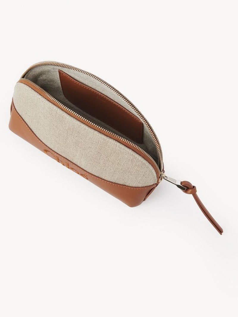 Pouches Chloe Sense Makeup Brązowe | CHE-SR14325