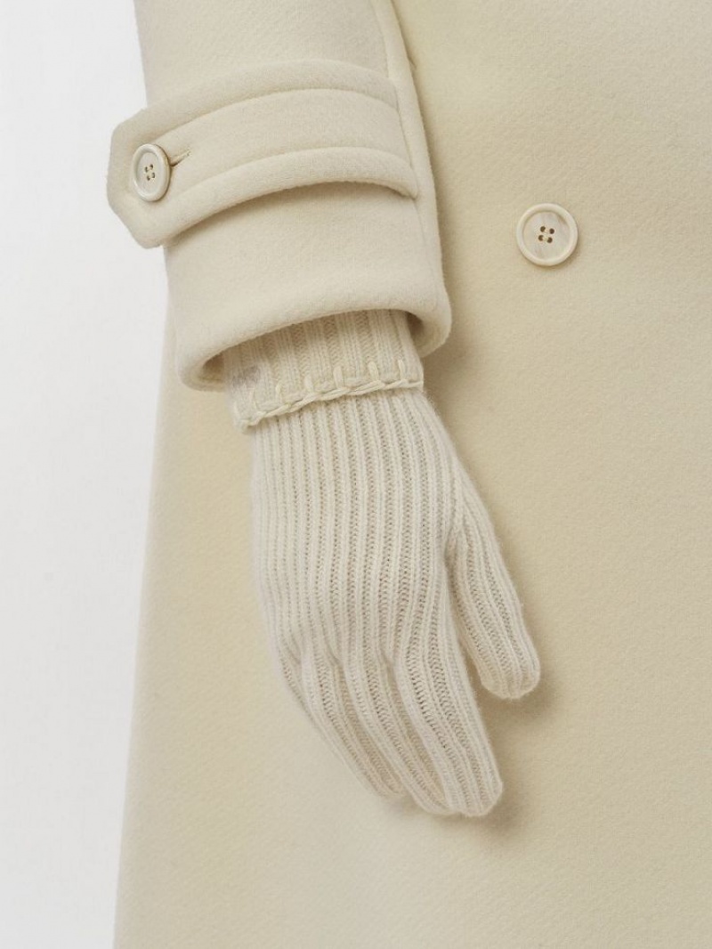 Rękawiczki Chloe Żebrowany Knit Białe | CHE-SR14480