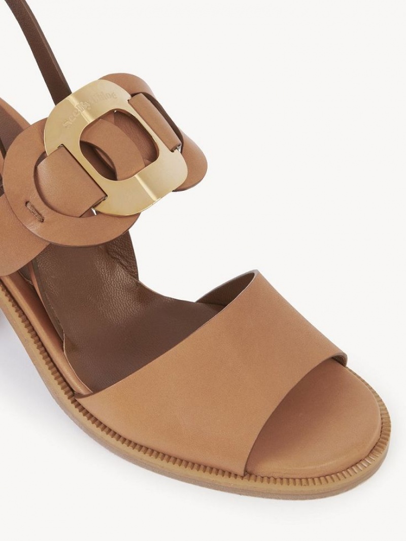 Sandały Chloe Chany High-heel Brązowe | CHE-SR14833