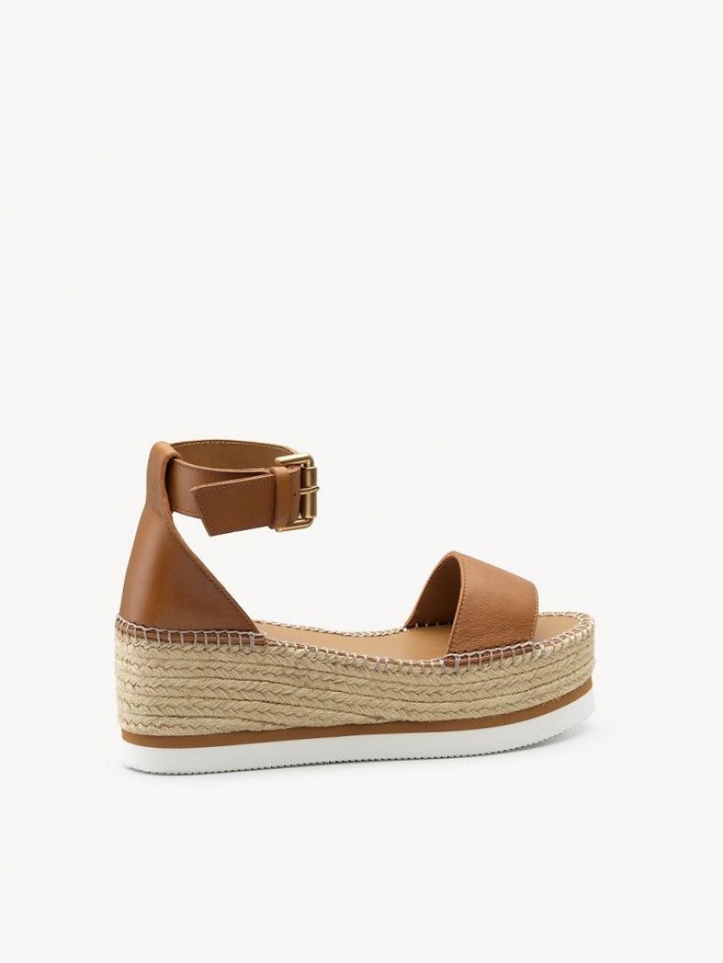 Sandały Chloe Glyn Espadryle Brązowe | CHE-SR14806