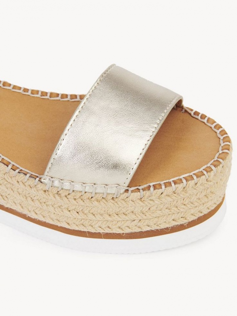 Sandały Chloe Glyn Platformie Srebrne | CHE-SR14835
