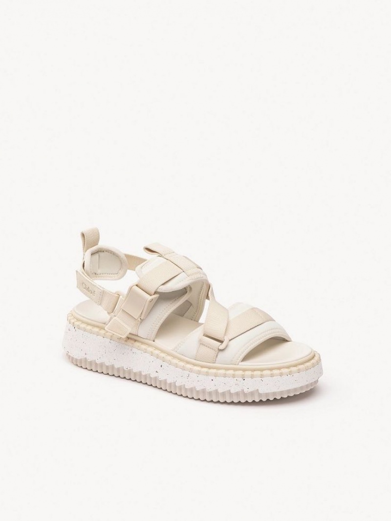 Sandały Chloe Lilli Płaskie Białe | CHE-SR14175