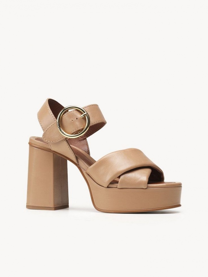 Sandały Chloe Lyna High-heel Brązowe | CHE-SR14840