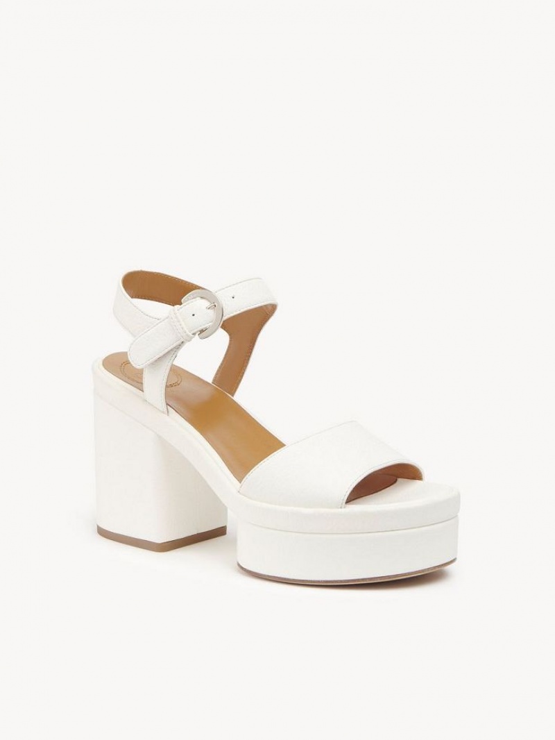 Sandały Chloe Odina High-heel Białe | CHE-SR14184