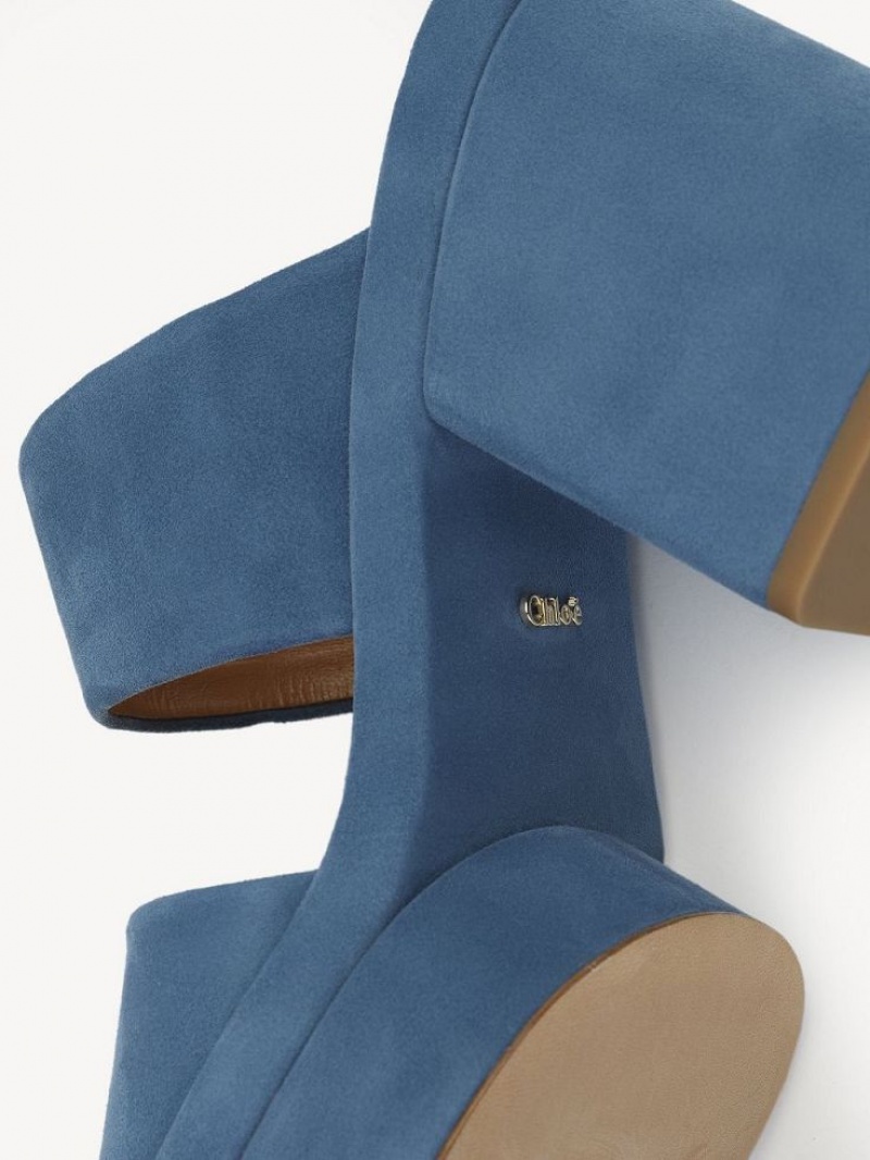 Sandały Chloe Odina High-heel Jasny Niebieskie | CHE-SR14166