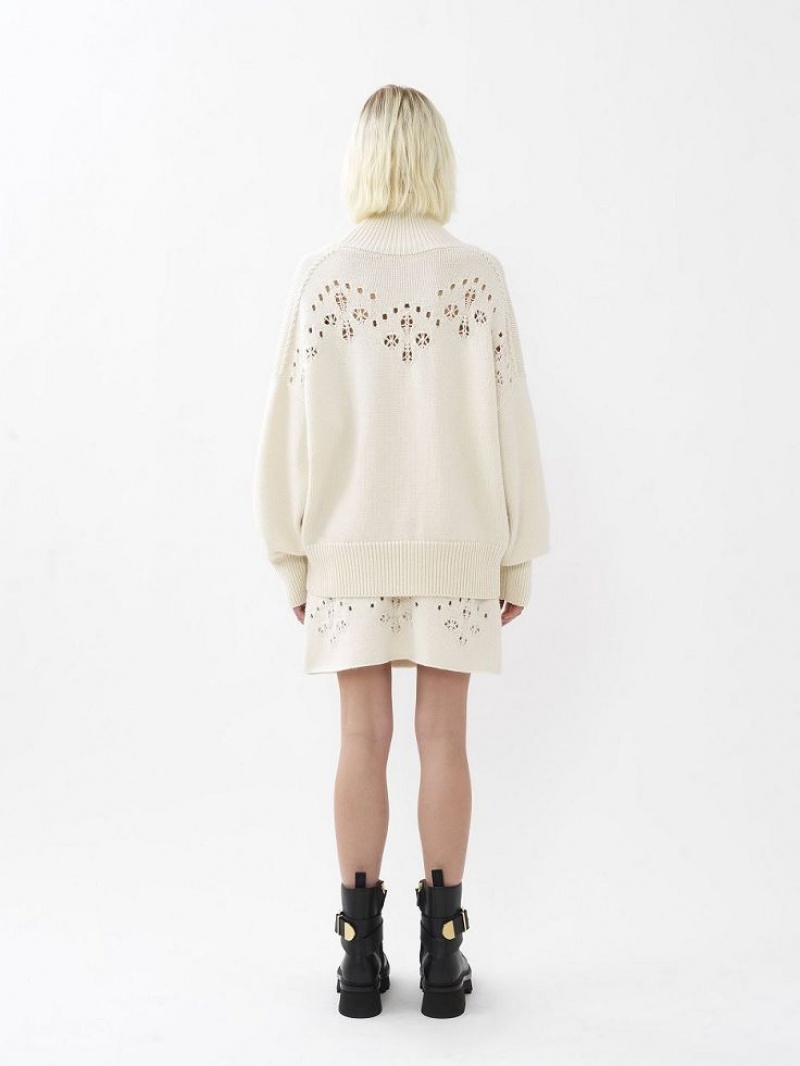 Spódnice Chloe A-line Mini Białe | CHE-SR14074