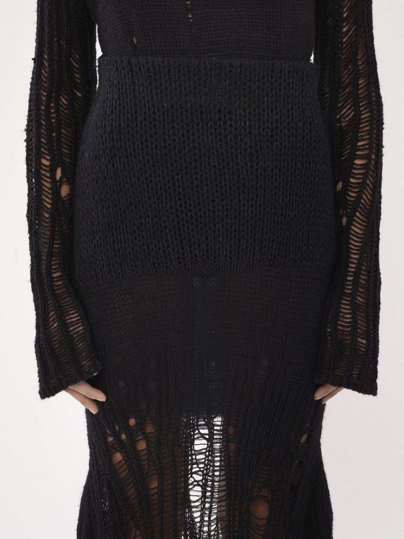 Spódnice Chloe Flared Long Czarne | CHE-SR14095