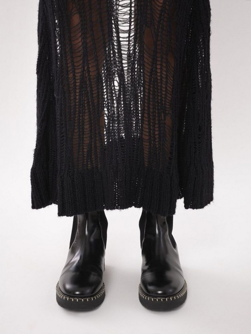 Spódnice Chloe Flared Long Czarne | CHE-SR14095