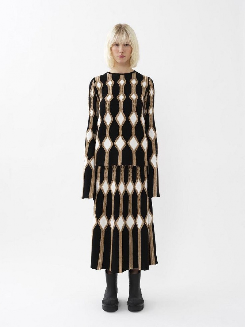 Spódnice Chloe Flared Mid-length Brązowe | CHE-SR14087