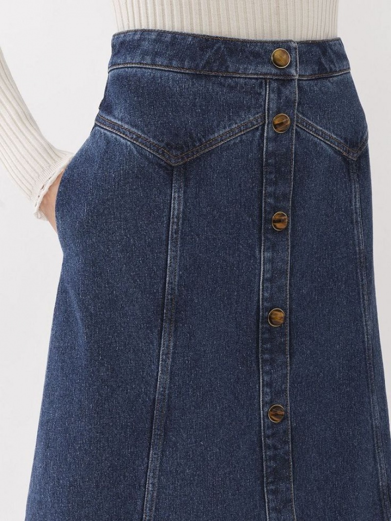 Spódnice Chloe Flared Mid-length Niebieskie | CHE-SR14085