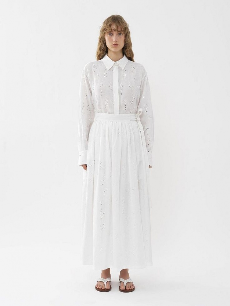 Spódnice Chloe X Eres Paloma Long Wrap Białe | CHE-SR14081