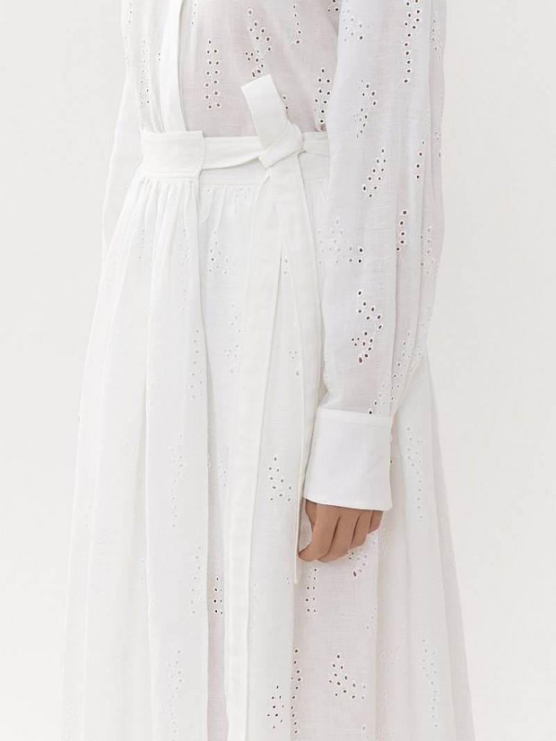 Spódnice Chloe X Eres Paloma Long Wrap Białe | CHE-SR14081