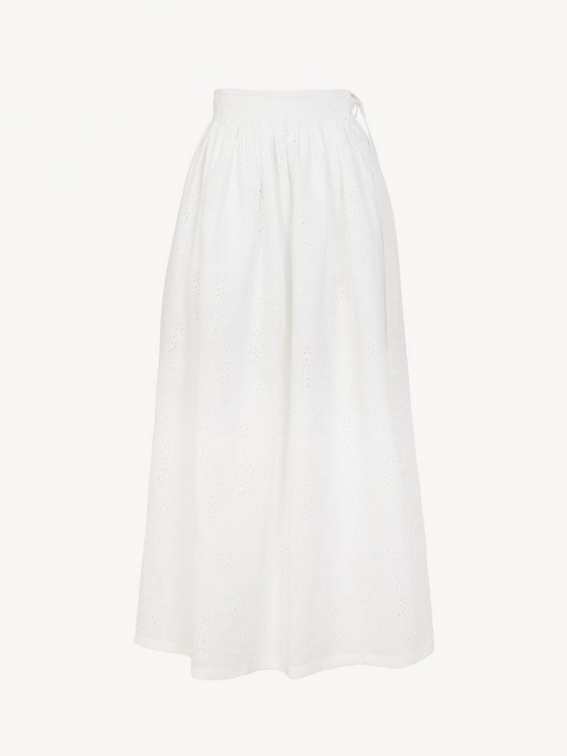 Spódnice Chloe X Eres Paloma Long Wrap Białe | CHE-SR14081