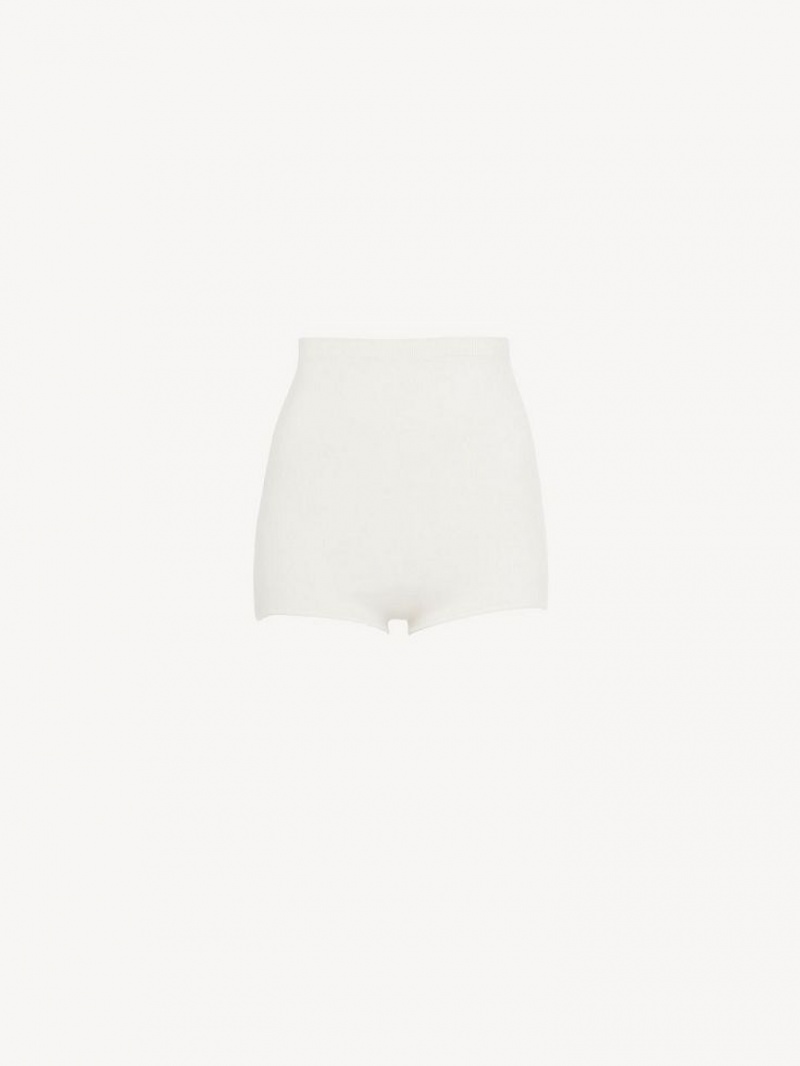 Spodenki Chloe High-waisted Mini Białe | CHE-SR14008