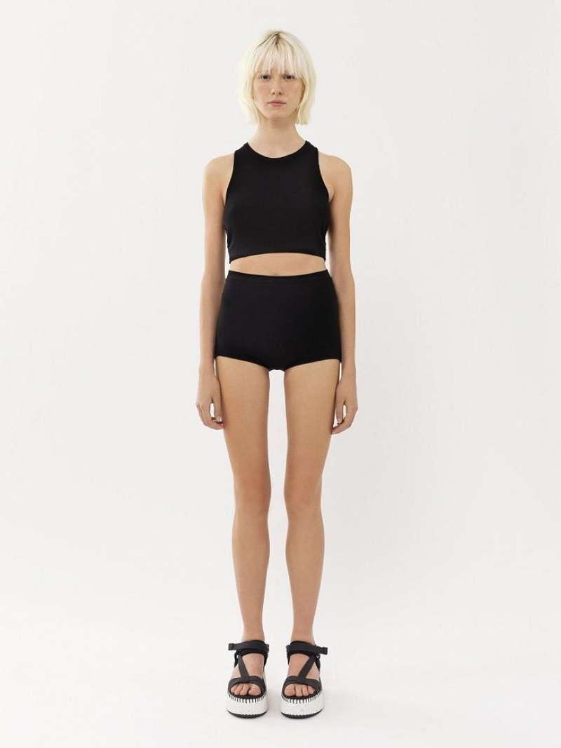 Spodenki Chloe High-waisted Mini Czarne | CHE-SR14007