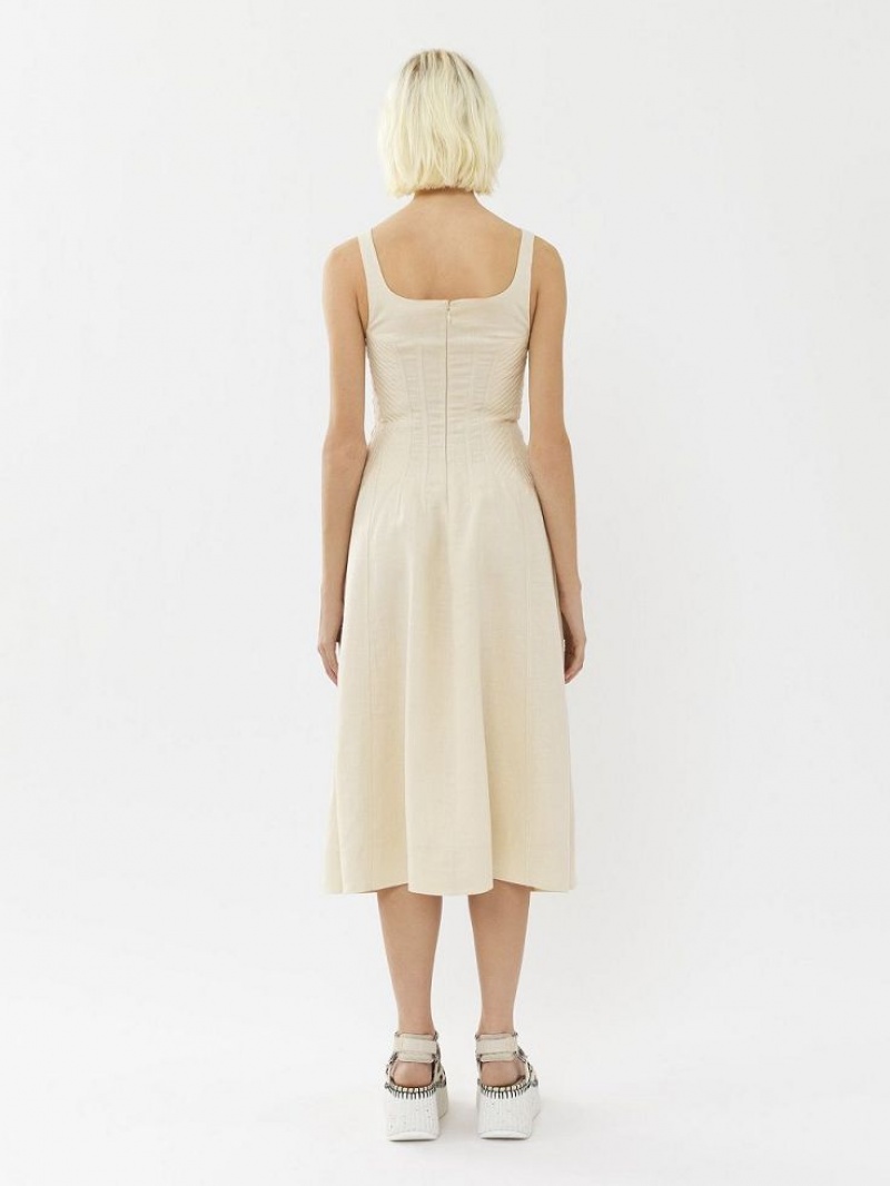 Sukienka Chloe Bez Rękawów Midi Białe | CHE-SR13843