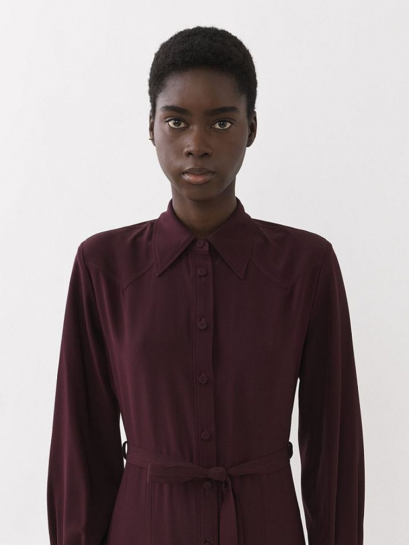 Sukienka Chloe Midi Shirt Fioletowe | CHE-SR13840