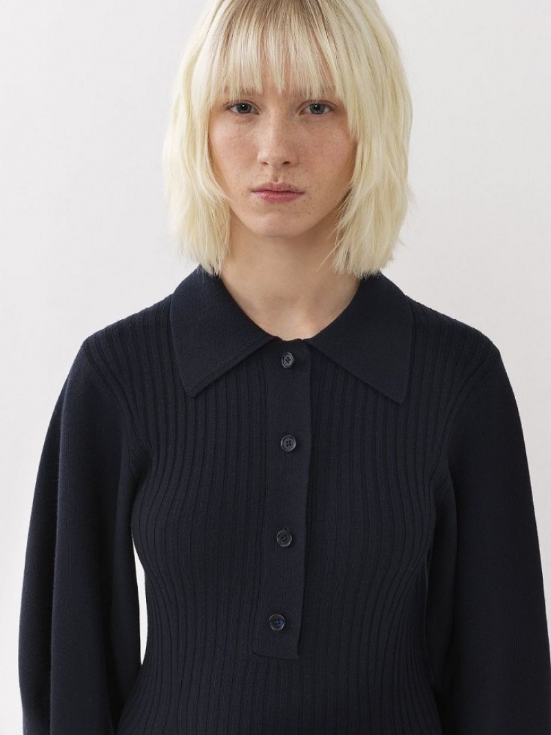 Sukienka Chloe Polo Midi Granatowe | CHE-SR13844