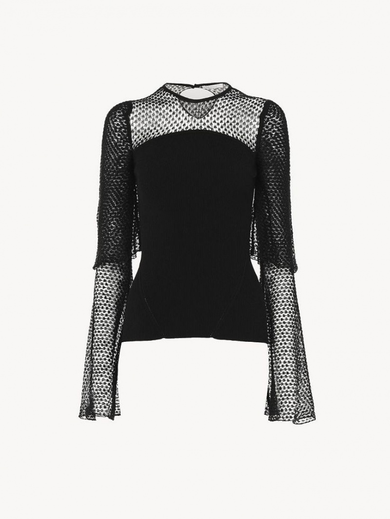 Swetry Chloe Fitted Czarne | CHE-SR13872