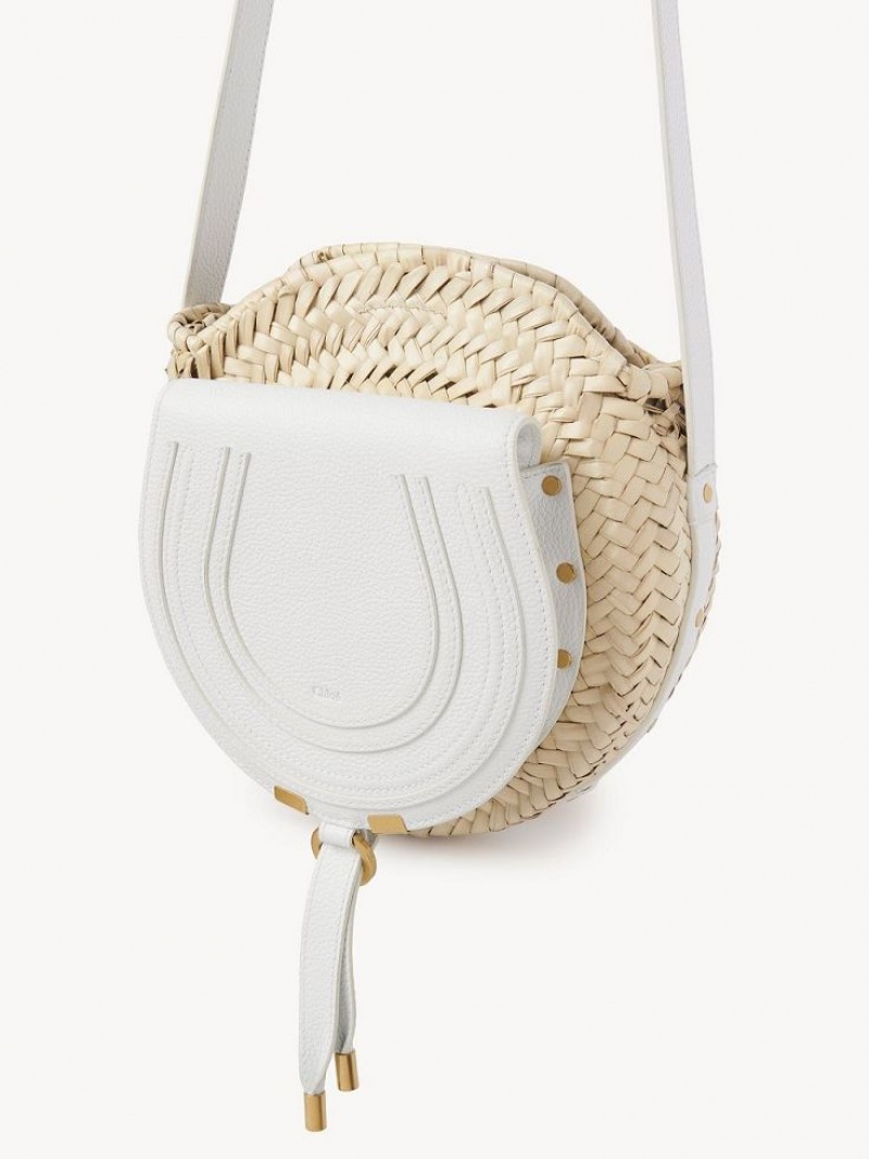 Torba Crossbody Chloe Marcie Basket Białe | CHE-SR13572