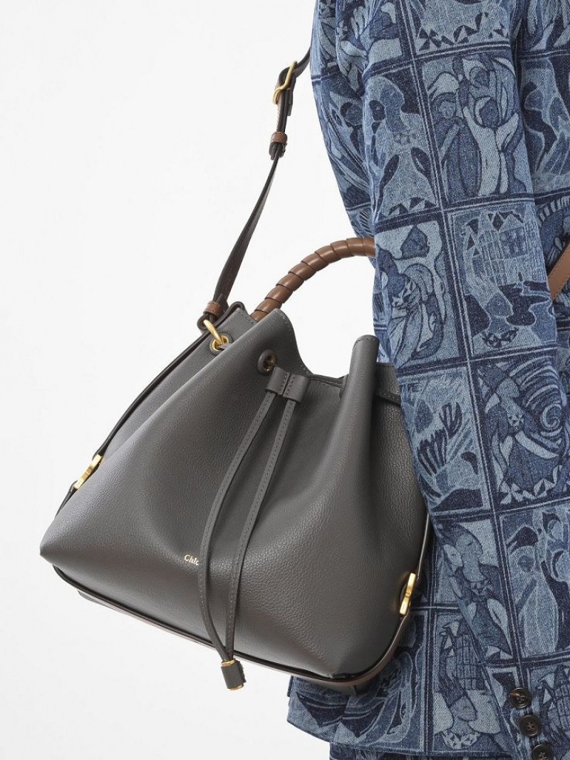 Torba Crossbody Chloe Marcie Bucket Szare | CHE-SR13460