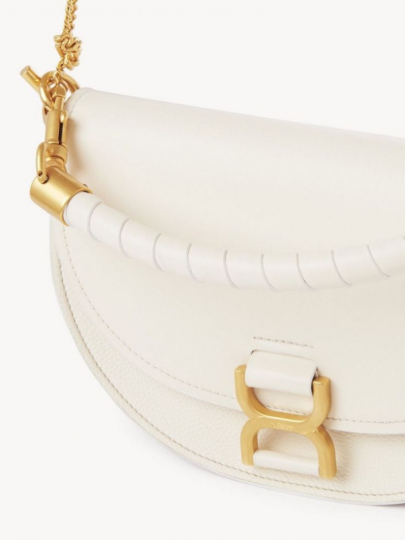 Torba Crossbody Chloe Marcie Chain Flap Białe | CHE-SR13619