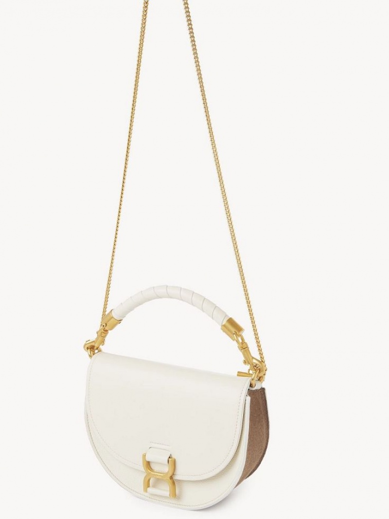 Torba Crossbody Chloe Marcie Chain Flap Białe | CHE-SR13619