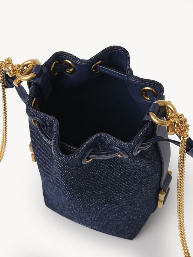 Torba Crossbody Chloe Marcie Micro Bucket Niebieskie | CHE-SR13612