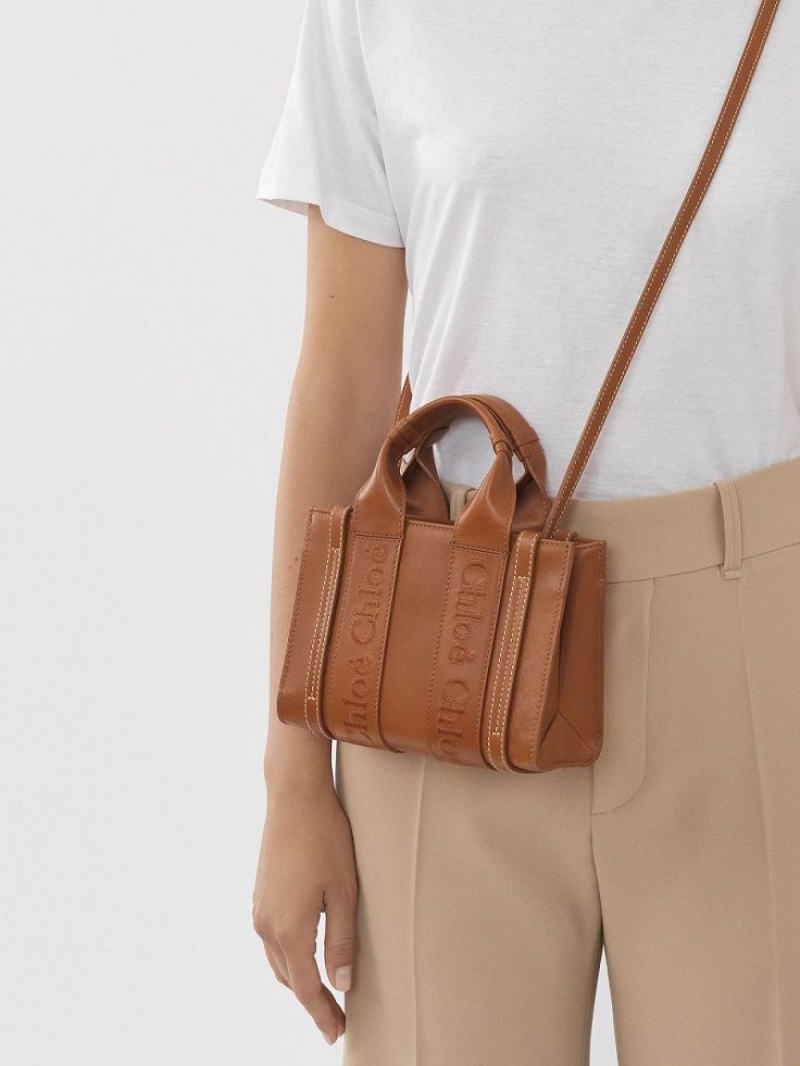 Torba Crossbody Chloe Mini Woody Brązowe | CHE-SR13559