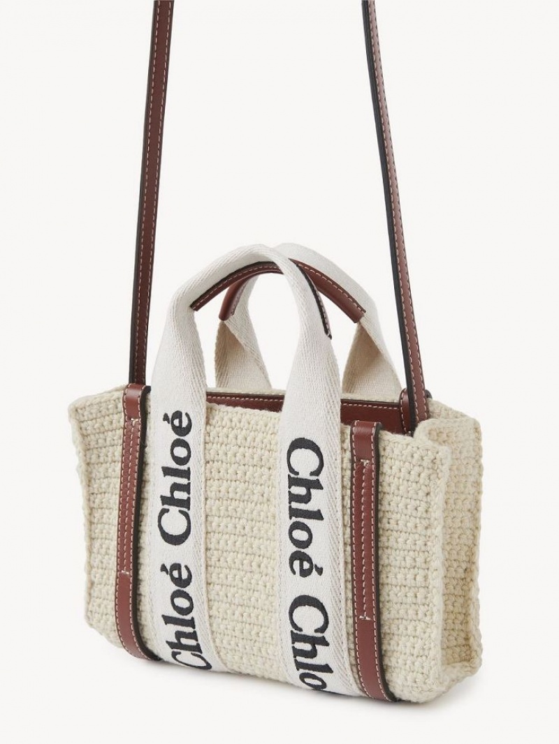 Torba Crossbody Chloe Mini Woody Brązowe Beżowe | CHE-SR13585